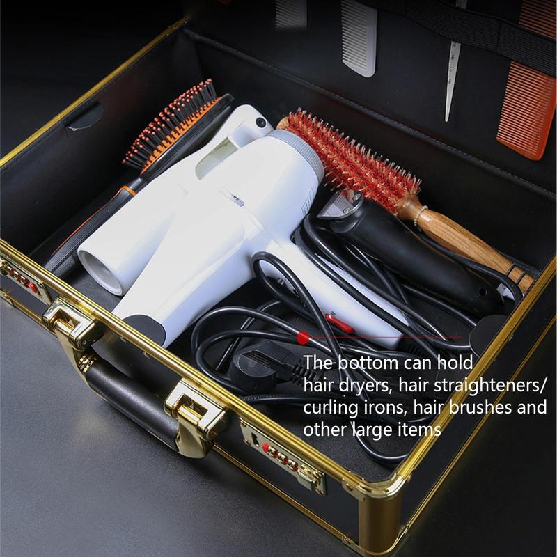 Professional Barber Tool Box, 1 Count Multifunctional Hair Styling Tools Organizer Box, Versatile Barber Tool Box for Salon & Travel, Barber Tool Storage