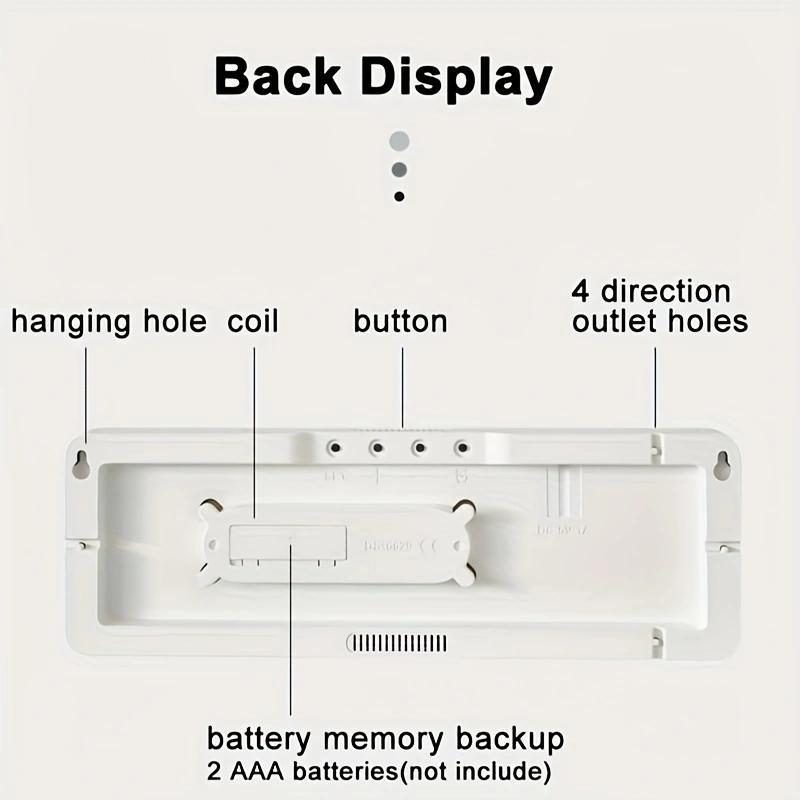 Digital Clock, Battery Powered Electronic Clock with Temperature Display, Home Decor for Living Room Bedroom Office