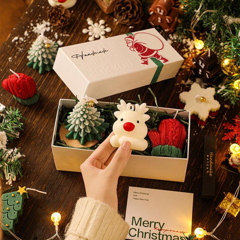 Christmas Candle Gift Box, 1 Set Creative Scented Candle Gift Box, Holiday Gift for Friends & Family, Home Decor Supplies