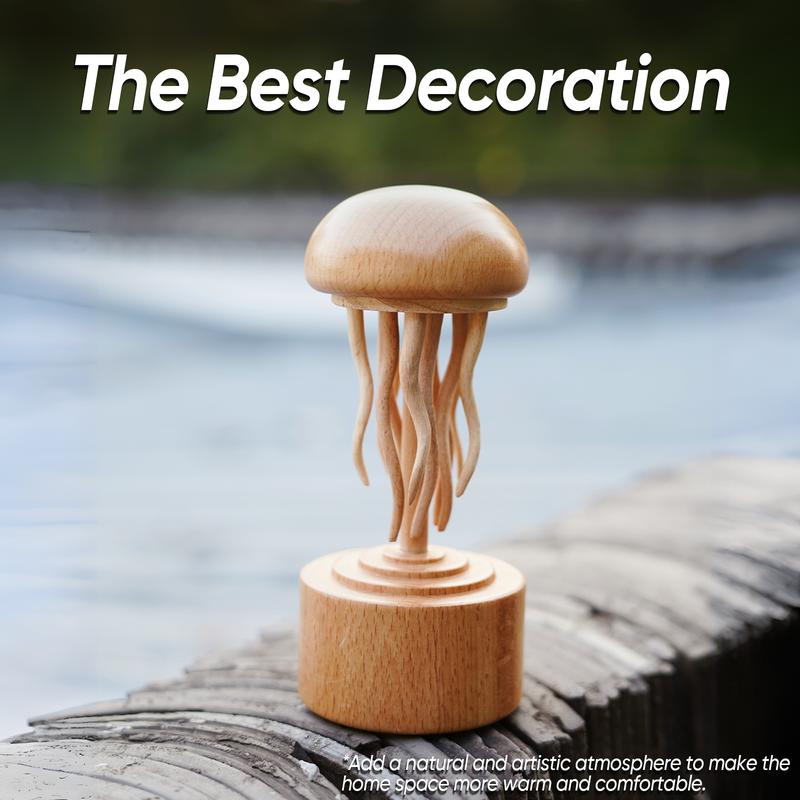 BAI GU UNCLE  Handmade Self-healing Wooden Mechanical Jellyfish Creative Gift for Christmas or Birthday New House Decoration Supplies