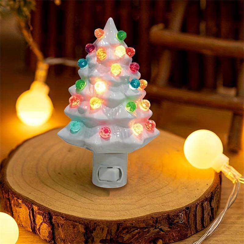 3D Christmas Tree Shaped Night Light, 1 Count Plug and Play LED Night Light, Decorative Light for Home Bedroom Living Room, Home Decor