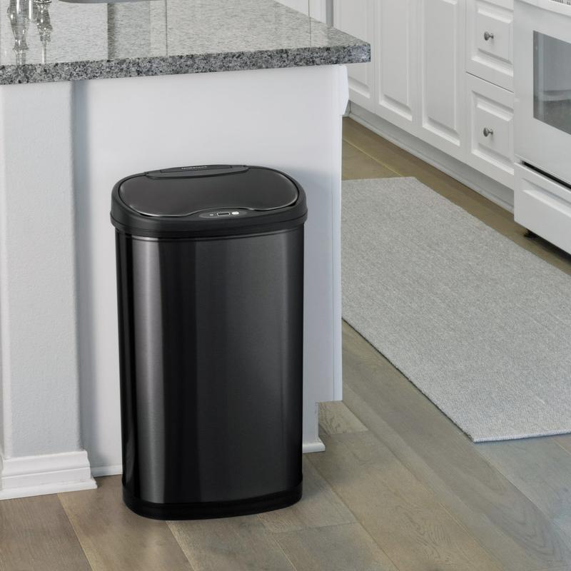 Nine Stars 13.2 Gallon Trash Can, Motion Sensor Kitchen Trash Can, Stainless Steel