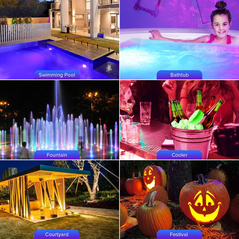 SANSI RGB Lights with RF Remote Timer For Halloween Pumpkins, Battery Operated Waterproof, Flash Fade Smooth Modes, Portable Outdoor Lighting for Versatile Decorations, Under Cabinet Lighting Wireless, LED Puck Lights for Kitchen, Cabinet and Shelf.