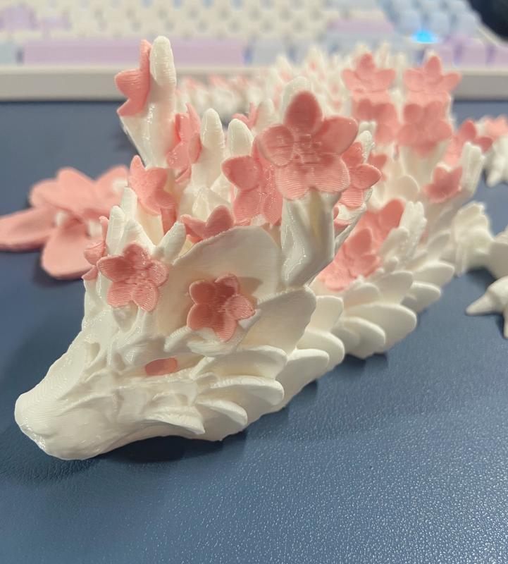 Cherry Blossom Dragon 3D Printed Decor Figurine