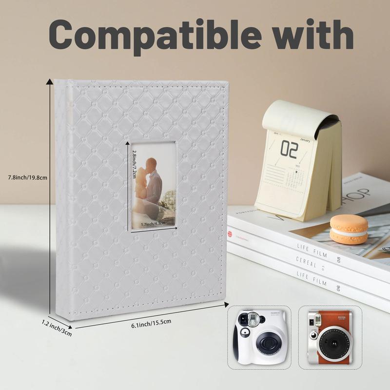 RECUTMS Polaroid Photo Album 208 Photos for Fujifilm Instax Mini Camera, 2x3 Inch Photo Album, Leather Cover with Window, for Instax Mini 12 11 9 40 90 8 7 Evo LiPlay Instant Camera Decor Transparent