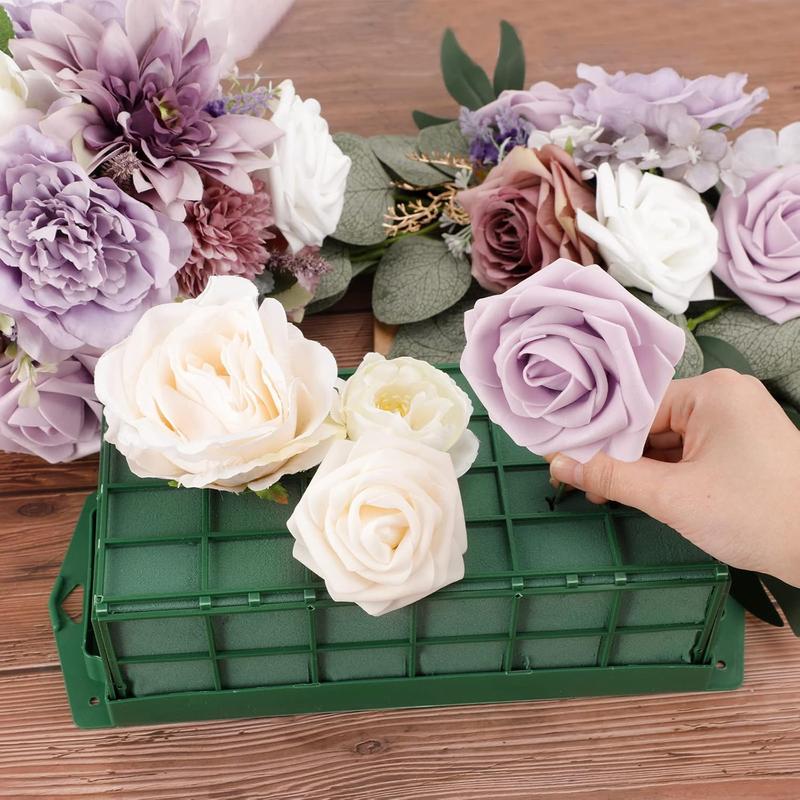 2 Pieces Floral Foam Cage Flower Holder with Floral Foam for Fresh Flower Arrangement and Wedding Holiday Decorations