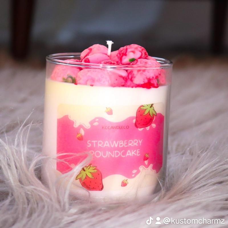 Strawberry Poundcake Candle - Perfect Decor for Your Home - Ornaments