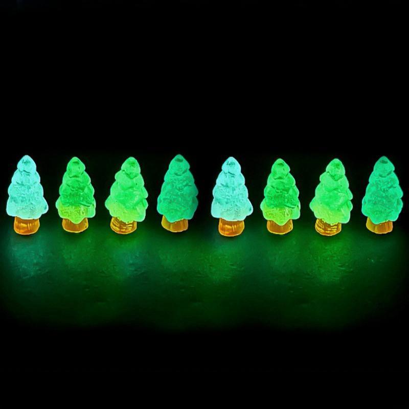 Random Color Luminous Mini Christmas Tree Resin Ornament, 30 50pcs Cute Glow in The Dark Miniature Tree Decoration, Fish Tank Decoration, Pet Supplies