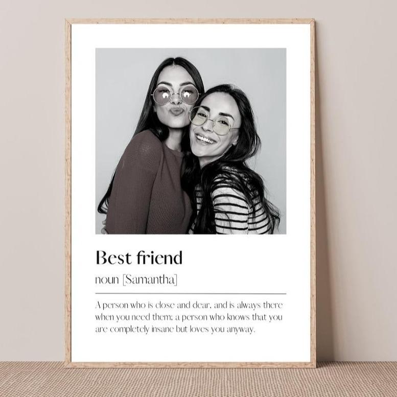 Personalised Best Friend Poster - Best Friend Definition Print Personalised Gift for Best Friend Gift for Her Birthday Gift Photo Gift