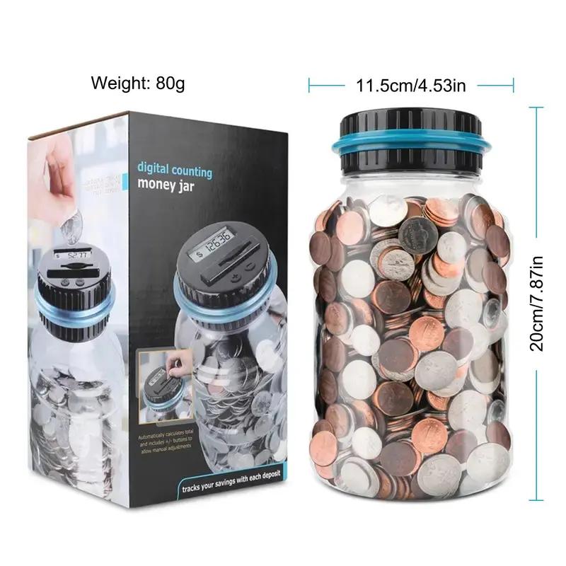 Digital Coin Bank, Automatic Counting Jar Box, Digital Counting Money Jar, Safe Money Bank Coin Saving Pot Container with LCD Display, Organiser Toy DecorChristmas gift