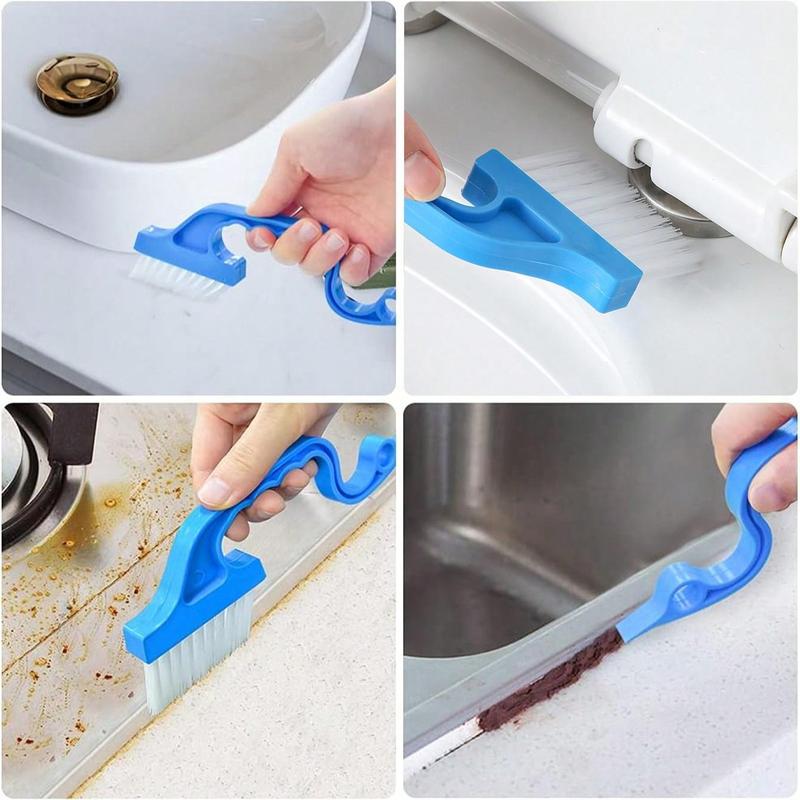 Handheld Window Cleaning Brush, 2 Counts set Window Track Corner Cleaning Brush, Home Cleaning Tools