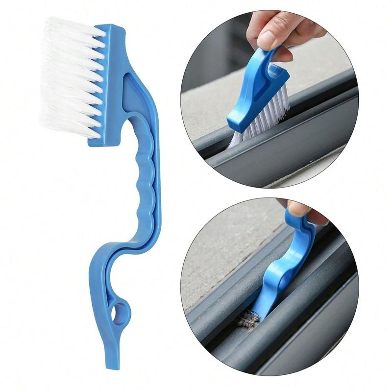 Handheld Window Cleaning Brush, 2 Counts set Window Track Corner Cleaning Brush, Home Cleaning Tools