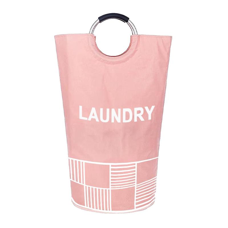 Laundry Basket with Padded Handles, Round Hamper for Various Room Types, Collapsible Clothes Bag, Room Accessories, Dorm Essentials, Storage Organizer Supplies