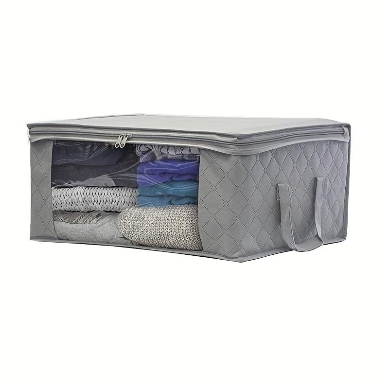 1 3pcs Foldable Storage Bags - Large Capacity Clothes Storage Containers with Lids and Handles for Organizing Bedroom Closet, Comforter Organization, and Storing Blankets, Clothing, and More