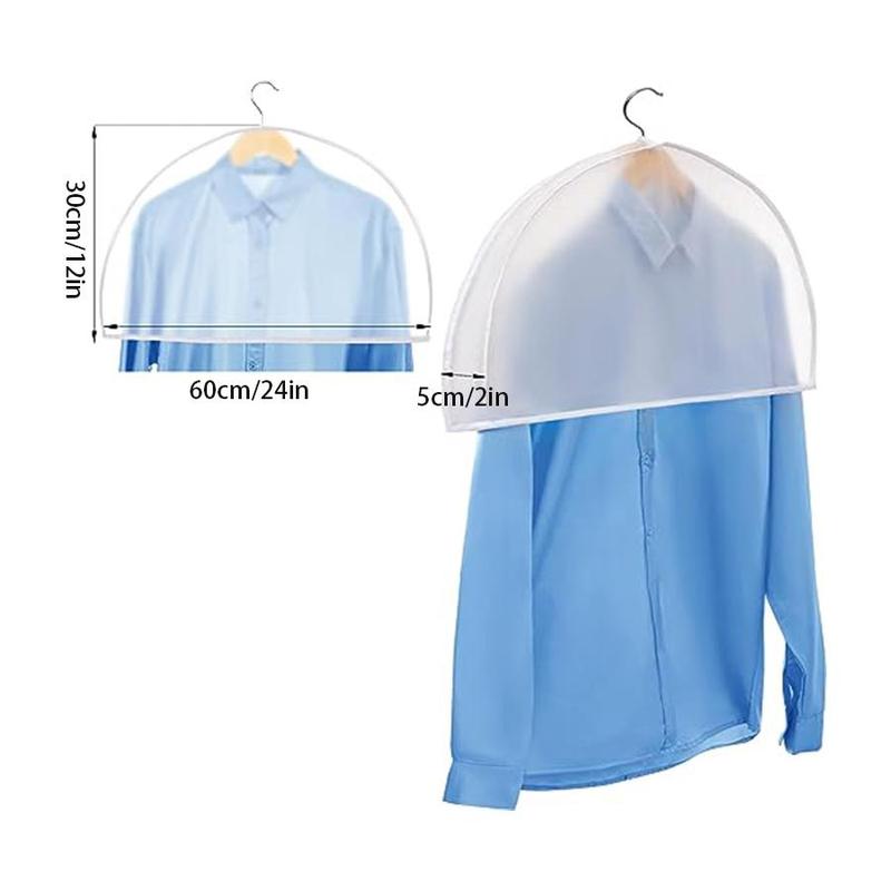 Transparent Dustproof Clothes Cover, 6 Counts set Plastic Clothes Hanger Cover, Clothes Protector for Suits, Coats, Jackets, Shirts, Dresses