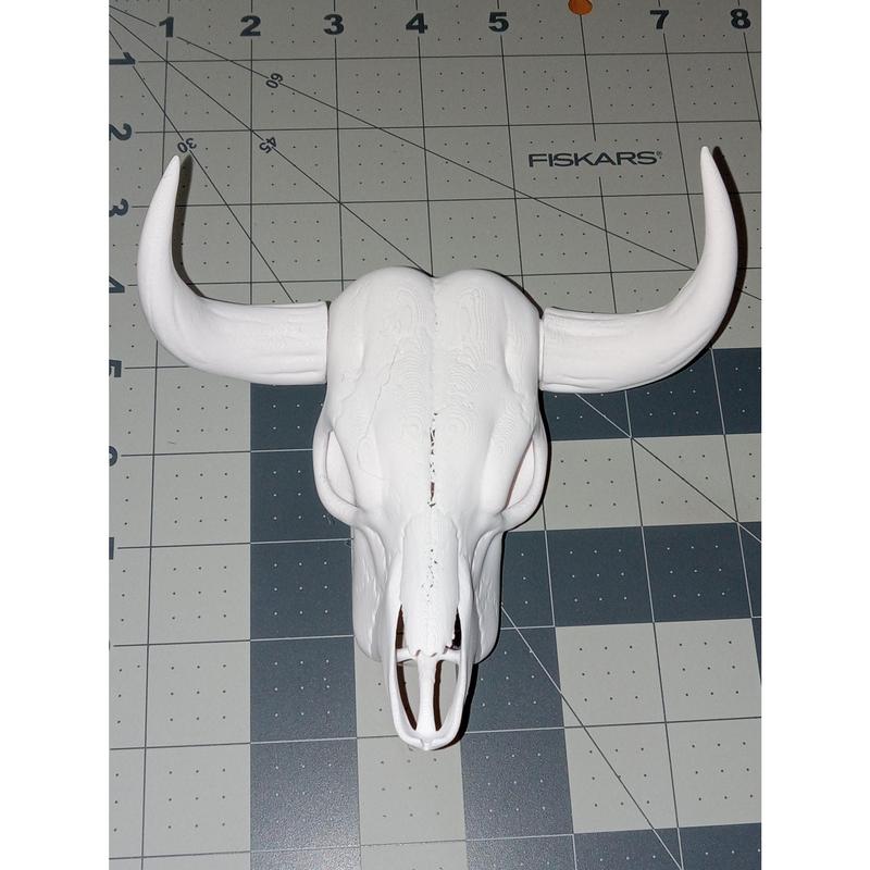 3D Printed Cow Skull with Horns - Cruelty-Free Home Decor by 3D Shook - Casual Style