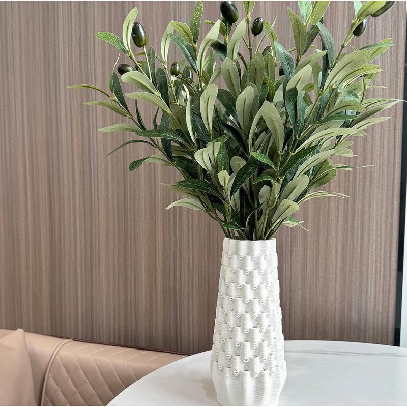 5PCS Artificial Olive Branch, 18 Inch Artificial Greenery Fake Tree Branch, 72 Pieces Leaves, Artificial Green Stems and Branches Decoration Indoor, Patio Garden Indoor Vase Decoration