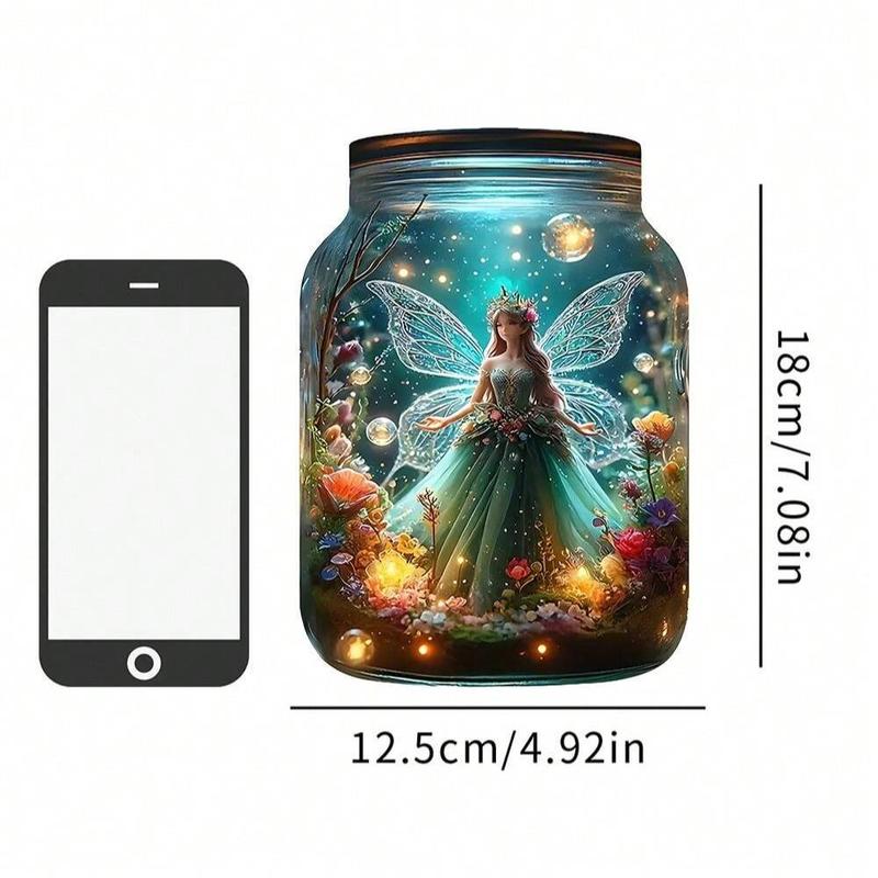 Fairy in Jar Design Hanging Decor, 1 Count Acrylic Sunshade Pendant, Hanging Decor for Living Room, Bedroom, Porch, Courtyard