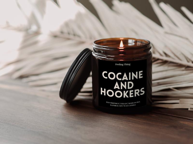 Smells Like Cocaine & Hookers, Funny Candle Gift, Funny Gift For Birthday, Adult Candle, Best Friend Birthday Gift, Soy Candle, Gift For Him