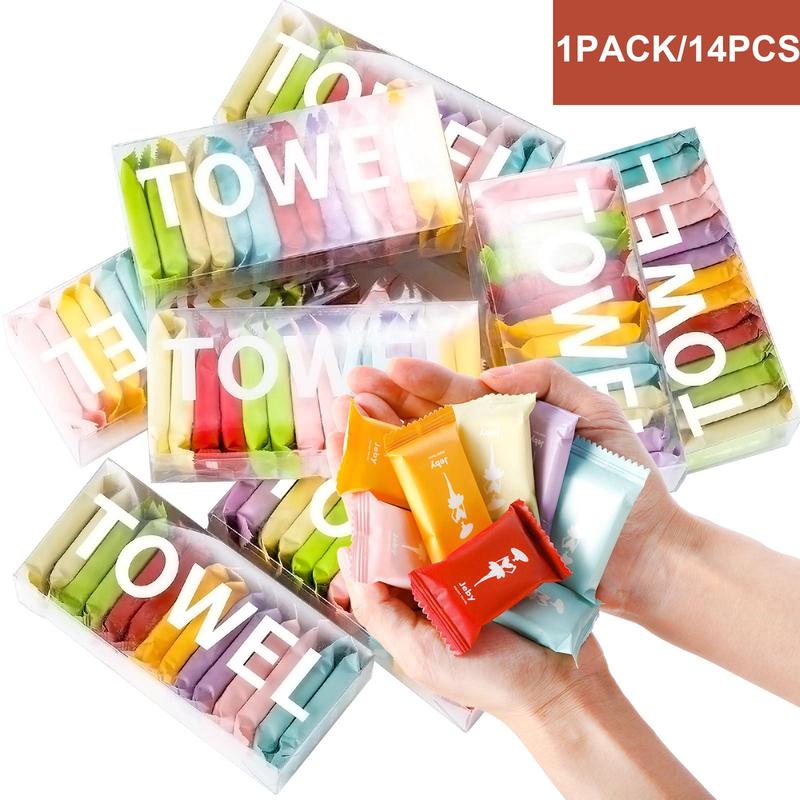 Portable Compressed Disposable Towel, 14pcs set Thickened Compression Soft Comfortable Face Towel, Travel & Home Supplies