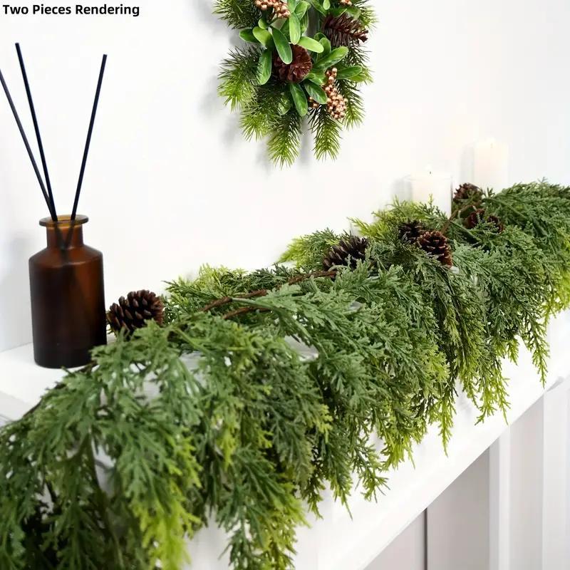 Artificial Cedar Garland Decoration, 1 Count 72 Inch Faux Cedar Garland, Decorative Plant for Home Party Wedding, Home Decor Supplies