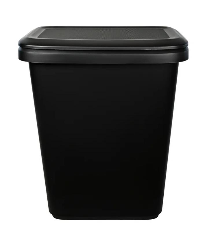 20.4 Gallon Trash Can, Plastic Dual Function Divided Extra Large Kitchen Trash Can, Black