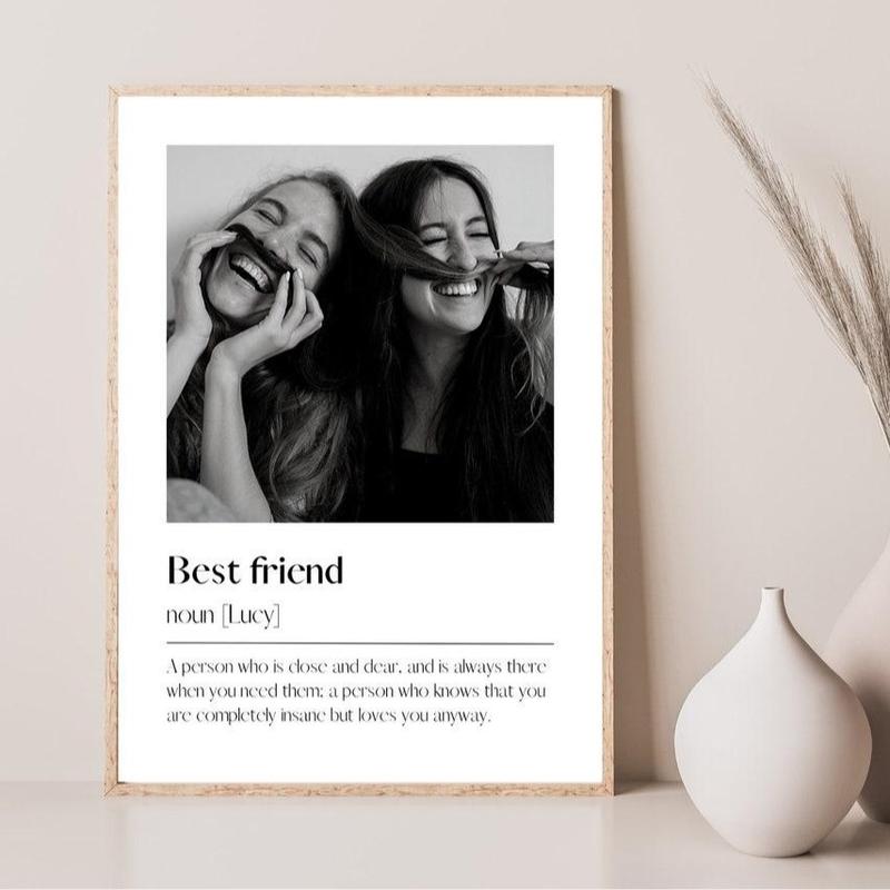 Personalised Best Friend Poster - Best Friend Definition Print Personalised Gift for Best Friend Gift for Her Birthday Gift Photo Gift