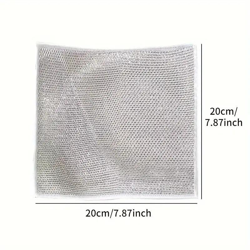 Wire Dishwashing Cloth, 12pcs Mesh Dishcloth for Kitchen Stove & Pot, Non-stick Oil-free Kitchen Cleaning Cloth, Cleaning Supplies