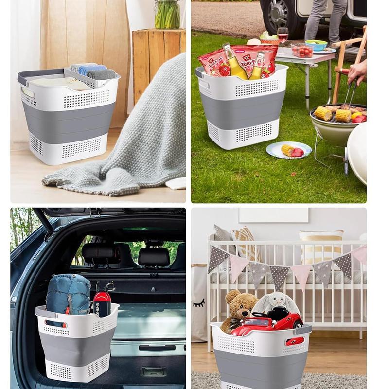 Collapsible Laundry Basket with Detachable Underwear Basket, Pop Up Multifunctional Space Saving Clothes Storage Container with Handles, Clothes Organizer for Washing Home Bathroom Dormitory Hotel