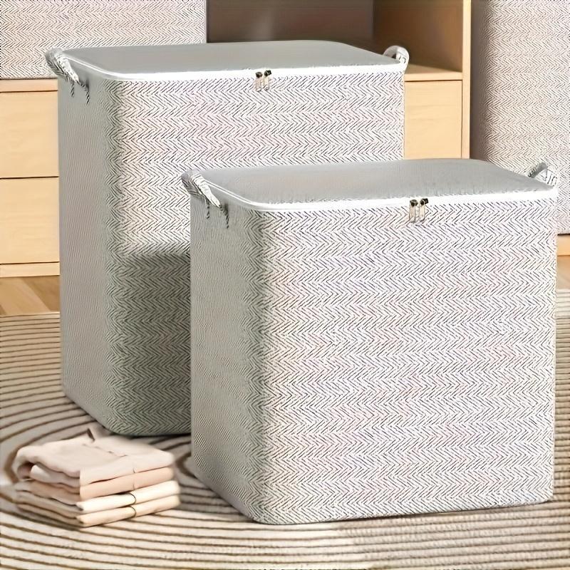 Woven Storage Bag with Lid, 1 Count Large Capacity Clothes Storage Bag, Durable Storage Organizer for Home Bedroom Living Room