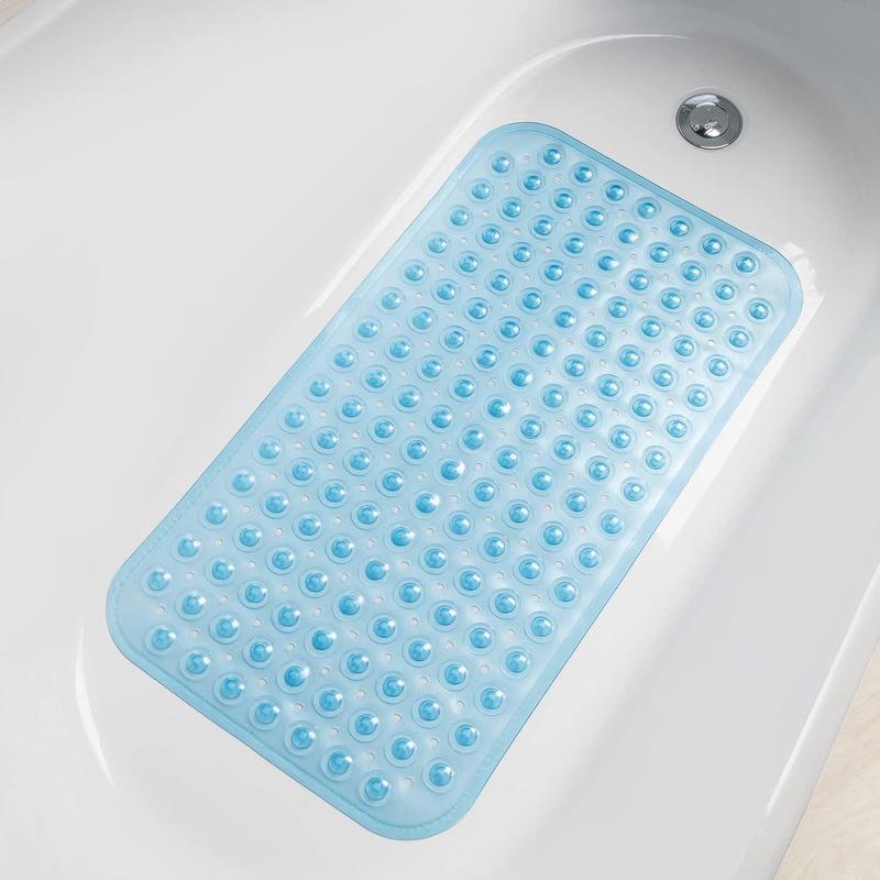 Shower Mat with Drain Holes & Suction Cups, PVC Non-slip Bath Mat, Bathroom Accessories, Home Essential for Bathroom Decor