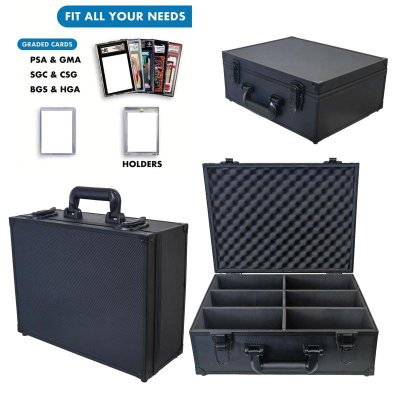 6-slot Large Capacity Card Storage Box, 1 Count Multi-grid Card Storage Box, Sports Card Holder, Baseball Card Case, Slab Case Organizer