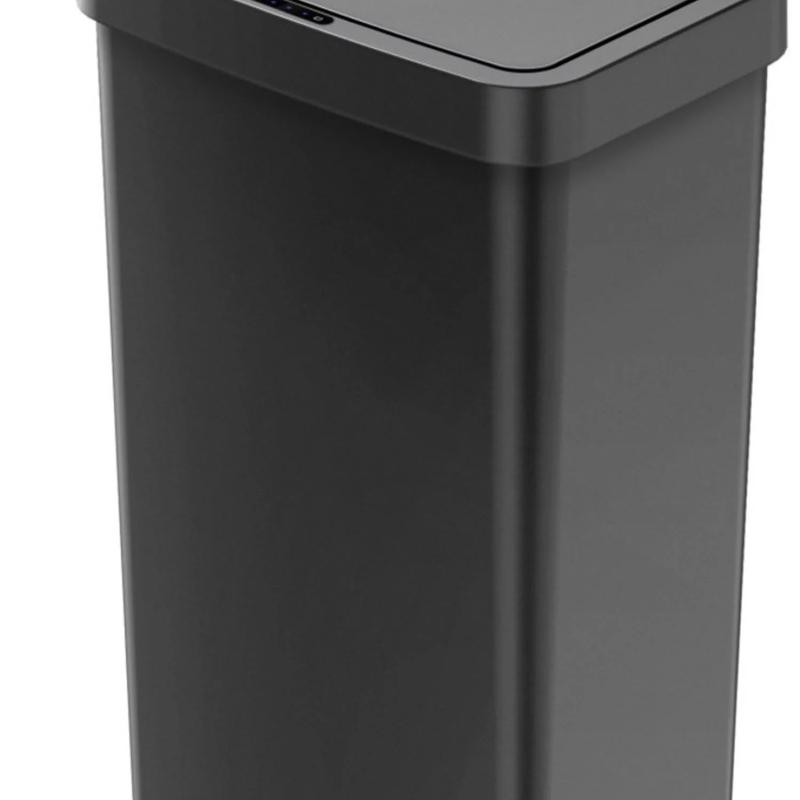 13.2 Gallon Trash Can, Plastic Motion Sensor Kitchen Trash Can, Black