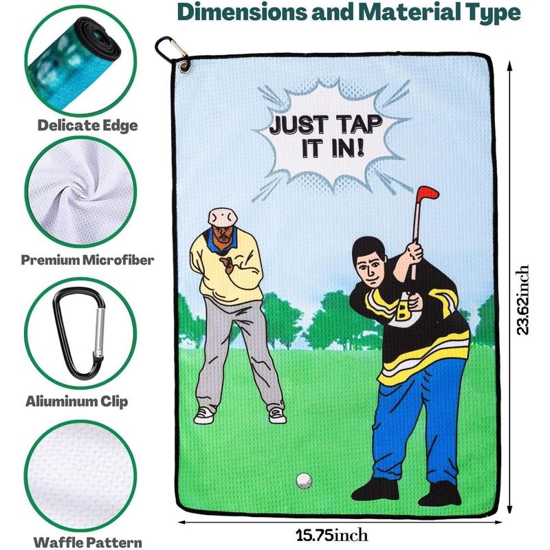 Funny Golf Towel, Printed Golf Towels for Golf Bags with Clip, Golf Gift for Men Husband Boyfriend Dad, Birthday Gifts for Golf Fan - It's All in The Hips