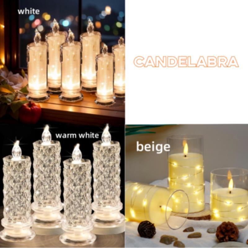 LED Candle Light, 1 Set Battery Powered Christmas Flameless Candle Light Ornaments, Decorative Candle Light for Home Party Wedding Festival