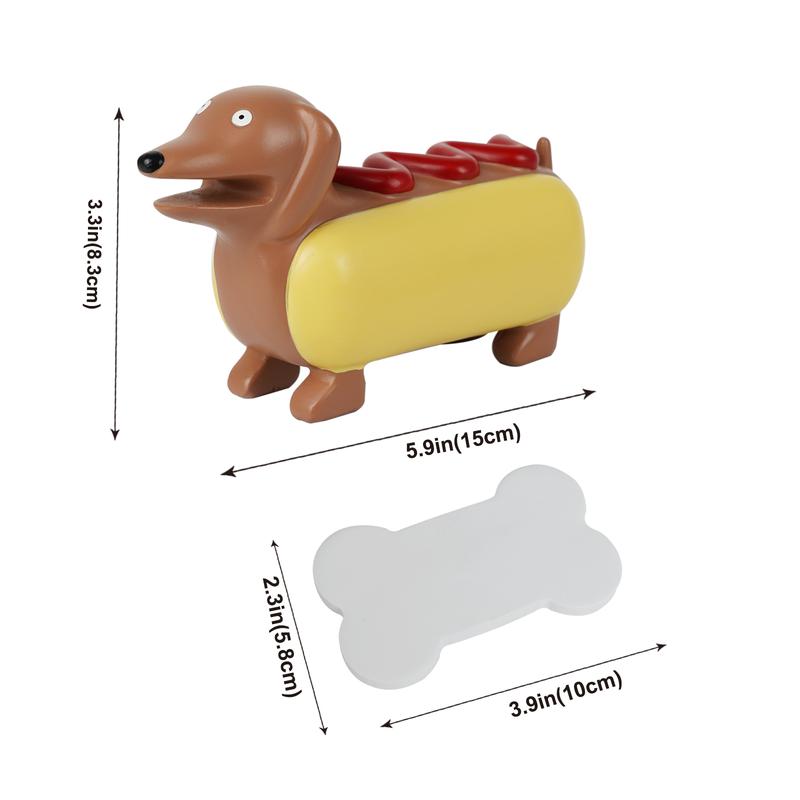 Dachshund Shaped Desk Decor,Hot Dog Statue,Sticky Note Holder,Includes 60 Notepads, Funny Office Ornaments, Gift for Dog Lovers