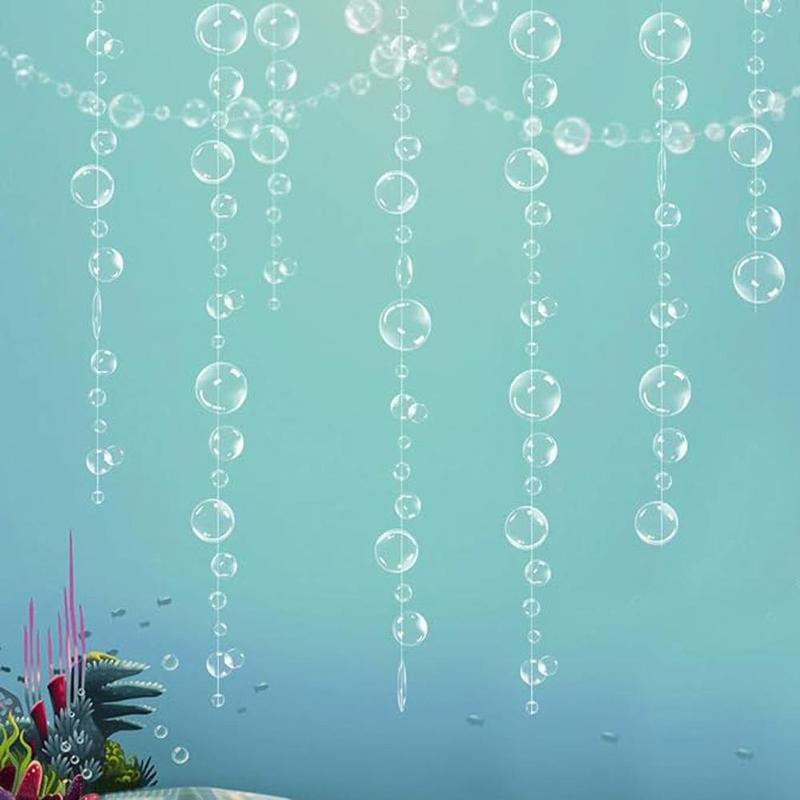 Bubble Garland, 1 Count Ocean Themed Party Circle Hanging Banner, Mermaid Birthday Party Favor, Party Decoration Supplies