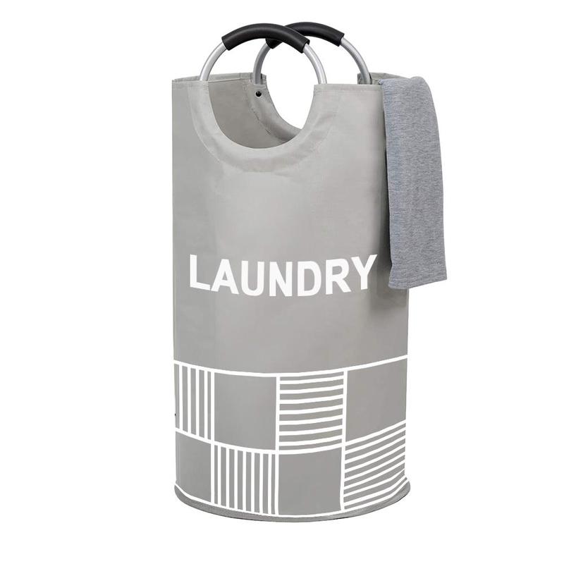 Laundry Basket with Padded Handles, Round Hamper for Various Room Types, Collapsible Clothes Bag, Room Accessories, Dorm Essentials, Storage Organizer Supplies