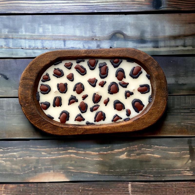 Leopard Print Dough Bowl Candle