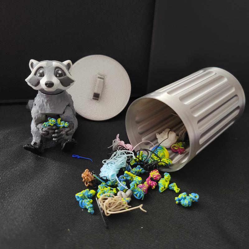 Trash Panda Bundle - High Quality 3D Printed  Movable PLA Plastic Functional Desk Decoration Ornament Set Plant Ornaments