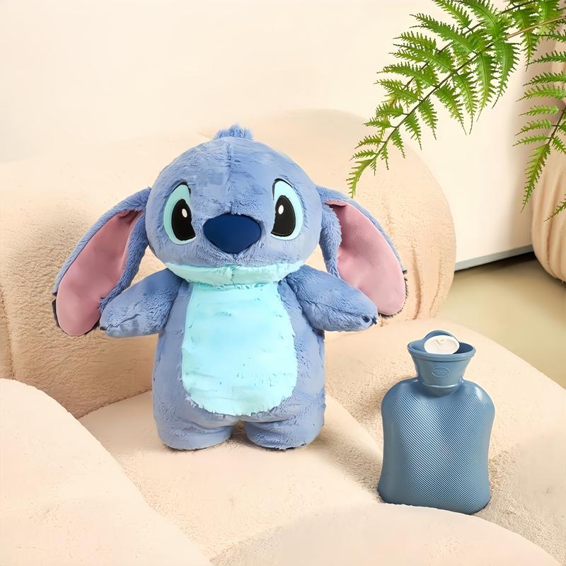 Cuddly plush fill with warm water for period. Anime Stitch Plush with a Bottle for hot Water Filling