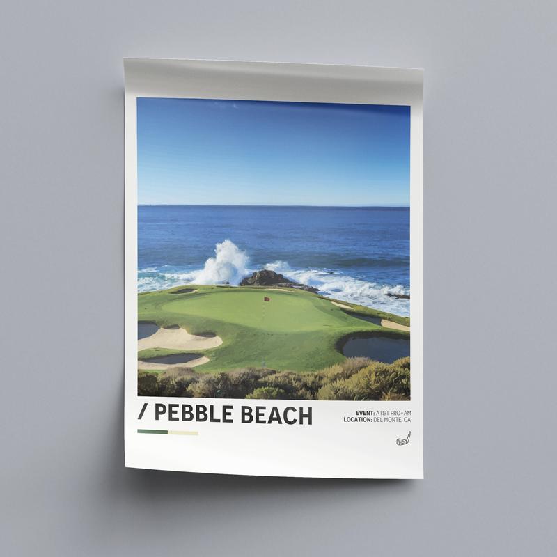 Pebble Beach Poster, Golf Poster, Minimalist Sports Poster, Office Wall, Golf Wall Art, Golf Course Print ,unframed, Decor Room Artistic Decoration