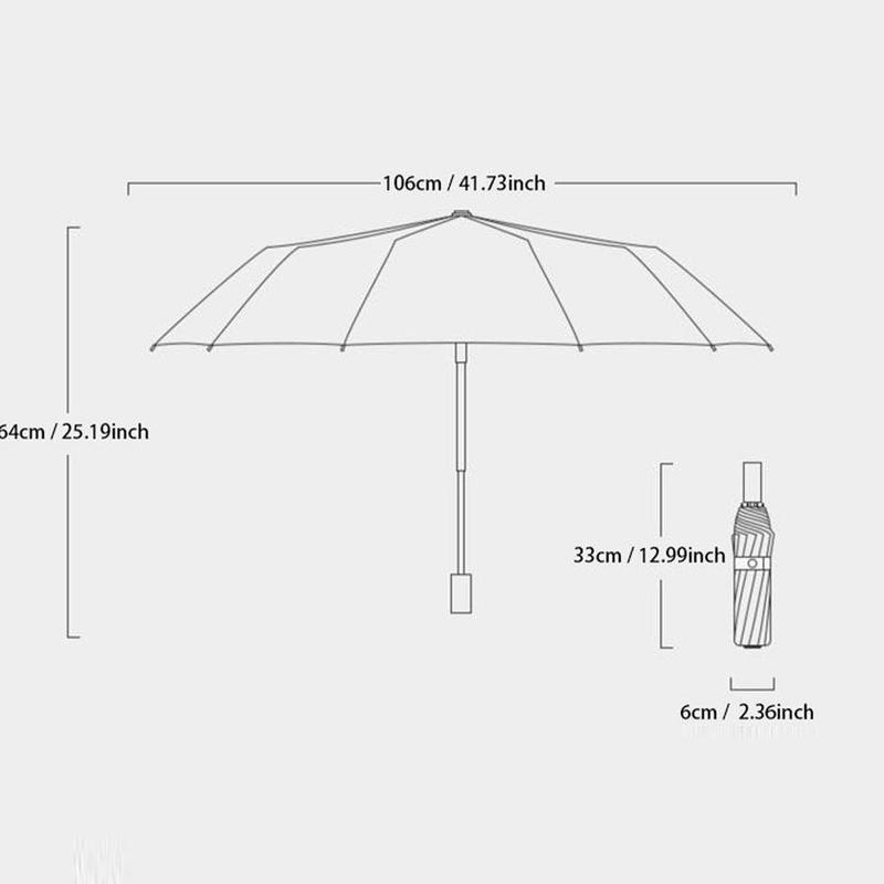 Automatic Umbrella, 1 Count Portable 12-rib Durable Reinforced Umbrella,  Wind-resistant & Anti-uv Sunscreen Umbrella for Outdoor Travel Hiking