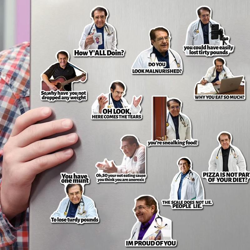 Funny Doctor Quotes Graphic Magnet, 12pcs set Inspirational Refrigerator Magnet, Kitchen Decoration for Home Office Dormitory