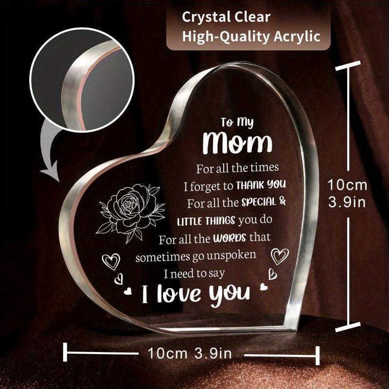 Gifts for Mom Mothers Day Gifts Mom Birthday Gifts - Acrylic Keepsake - I Love You Mom Gifts from Son Daughter - Best Valentines Day Christmas Gift Ideas for Mom