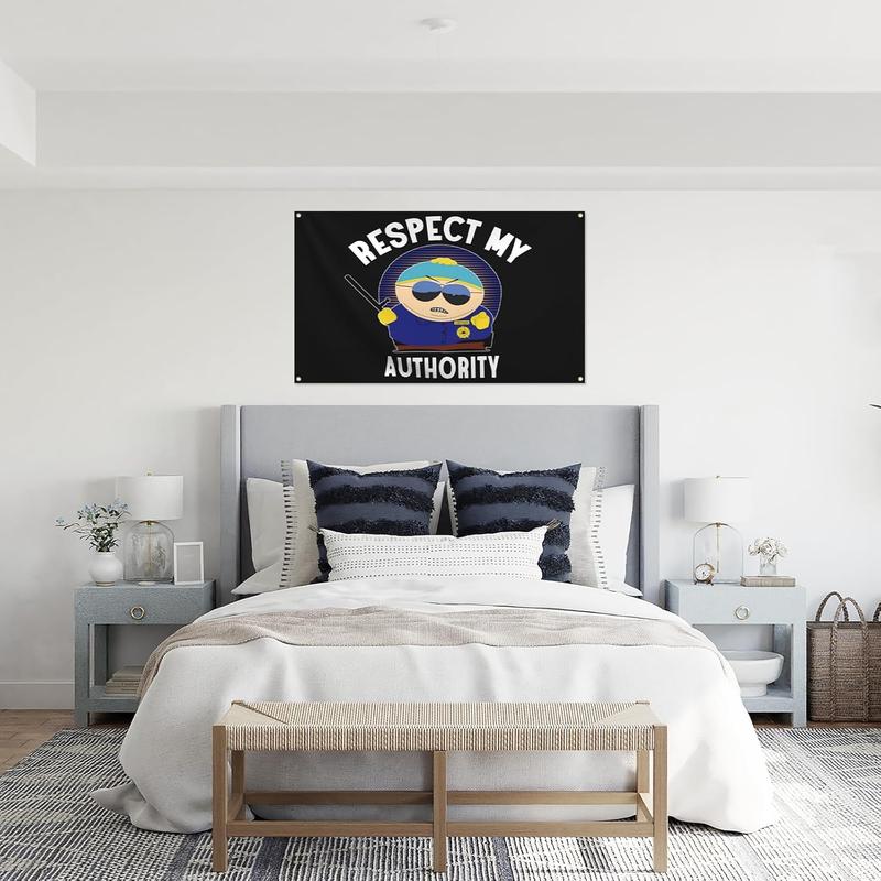 Respect My Authority Flag 2x3FT Double Printed Funny Flag Banner Tapestry Dorm Room Home College Decor 4 Shiny Brass Grommets 100% Polyester