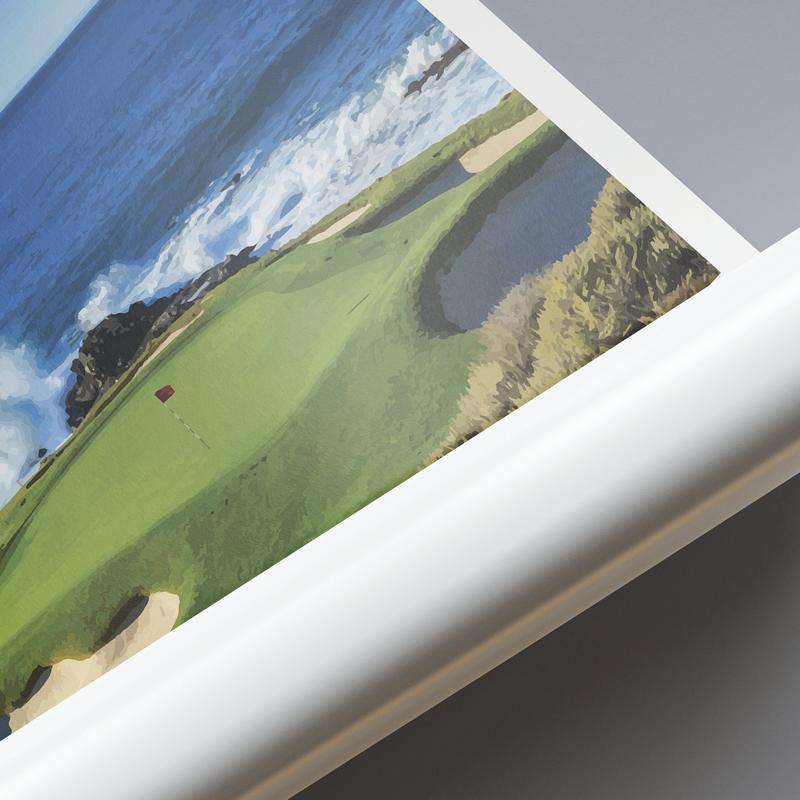 Pebble Beach Poster, Golf Poster, Minimalist Sports Poster, Office Wall, Golf Wall Art, Golf Course Print ,unframed, Decor Room Artistic Decoration