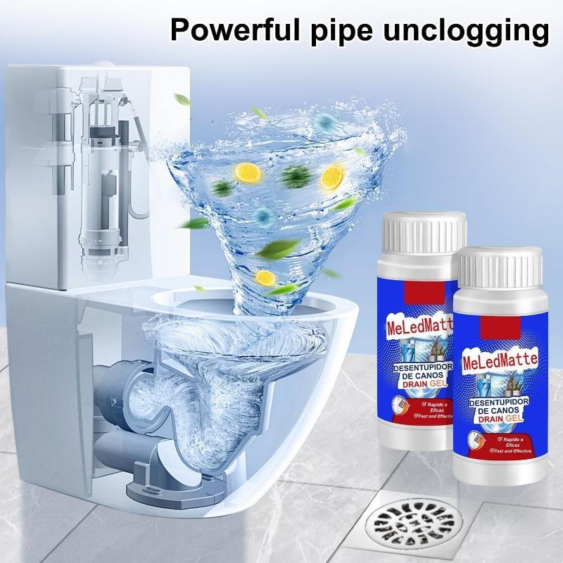 2Pcs Meledmatte Powerful Pipe Dredging Agent, Desentupidorc De Canos Drain Gel, Sink Drain Cleaner Kitchen Toilet Pipeline Dredge Agent