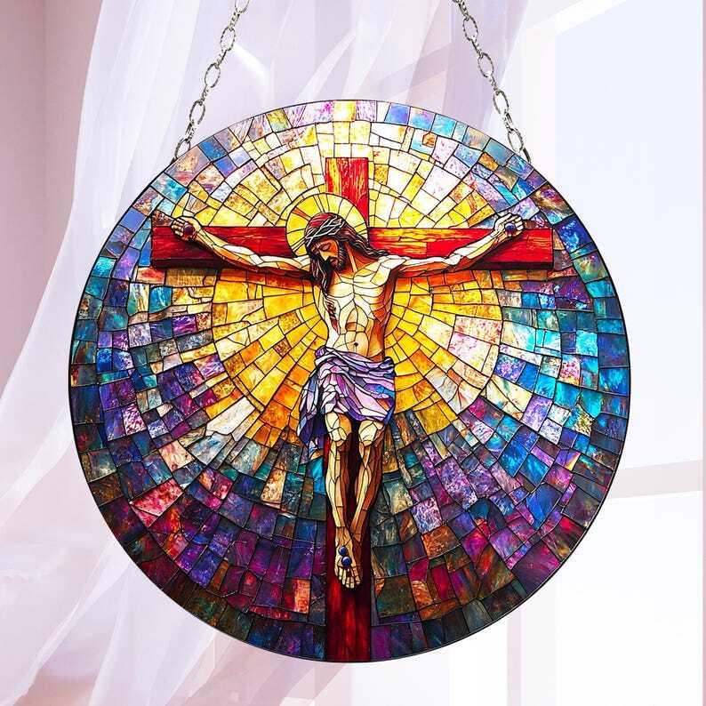 Jesus Religious Acrylic SUNCATCHER Jesus Catholic Window Hanging Gift Christian Faith For Religious Gift Of Faith Nativity Gift Christmas Gift