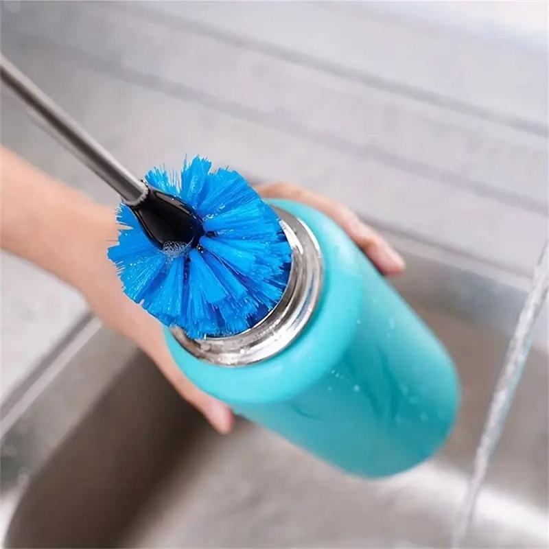 3 in 1 Water Bottle Cleaning Brush Set, Long Handle Bottle Brush with Detachable Brush Head, Kitchen Cleaning Tool for Cup, Glass, Pot